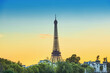 Eiffel tower, Paris panorama sunset landscape in Paris, France
