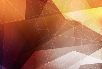 Wall Mural - Dark Orange vector background with triangles.