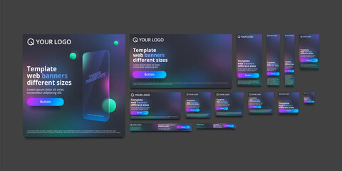 Wall Mural - web banners template in different sizes.