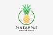 Pineapple logo design, pineapple icon with creative concept in circle