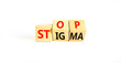 © Dzmitry - Stop stigma symbol. Concept words Stop stigma on wooden cubes. Beautiful white table white background. Business and Stop stigma concept. Copy space.