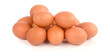 Chicken egg pile on a white background.