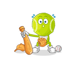 Sticker - tennis ball baseball Catcher cartoon. cartoon mascot vector