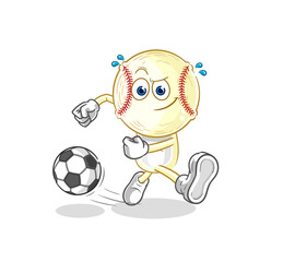 Sticker - baseball head kicking the ball cartoon. cartoon mascot vector