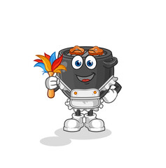 Poster - barbecue maid mascot. cartoon vector