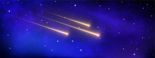 Wall Mural - star background in galaxy comet meteor, night sky
