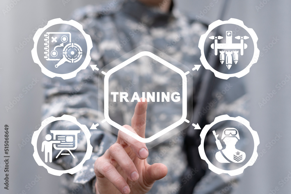 Military concept of training. Army knowledge and skills. Soldiers ...
