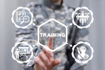 Military concept of training. Army knowledge and skills. Soldiers theory and practice.
