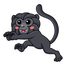Cute Goeldi's Monkey Cartoon Running