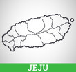 © Hero Design - Simple outline map of Jeju, South Korea. Vector graphic illustration.