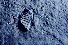 Mankind's Footprint On The Moon. Elements Of This Image Furnished By NASA