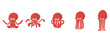 © parinja - squids animation sequence, loop animation sprite sheet. Vector illustration