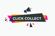 Click and collect label sign template. Digital marketing
