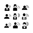 business man talking icon or logo isolated sign symbol vector illustration - high quality black style vector icons 