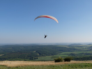 paragldiing free fling,extreme sport,outdoor sports,Beauty of free flight,Palava hills, Pavlov,Devin,Czech republic,Europe aerial panorama view