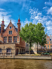 Canvas Print - Groenerei canal in the old town of Bruges (Brugge), Belgium