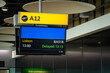 © WD Stock Photos - Airport flight/gate information board for flight to Lisbon