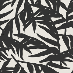 Trendy minimalist seamless botanical pattern with line art composition