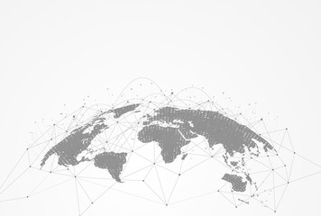 Wall Mural - global network connection. world map point and line composition concept of global business. vector i