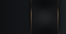 Abstract Luxury Black Grey Gradient Backgrounds With Rectangle Frame, Dynamic Golden Metallic Stripes. Elegant Ribbon Vertical Horizontal Banner. Simple Minimal Border For Sale. Dark Backdrop Modern