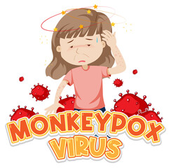 Sticker - A girl with monkeypox virus symptoms