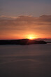 Amazing golden sunset at Santorini in Greece