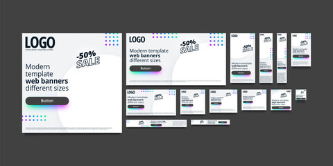 Wall Mural - web banners template in different sizes. google кмс and dv360.