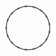 © NiRain - Vector illustration of barbed wire circle isolated on white background. Circle shape frame from twisted barbwire. Security fence sign.