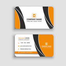 Business Card With Triangle Shapes Design