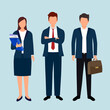 © Orapun - Professional businesspeople team in flat design. Businessman and woman in suit character.