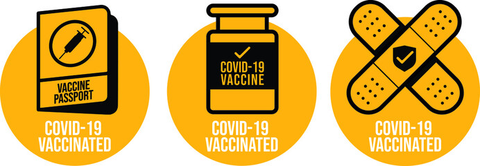 Wall Mural - stop covid-19 vaccine passport icon signage