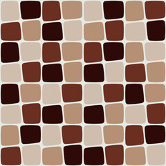Poster - Interior decoration, print for packaging, look, pillows, stylish wallpaper and purchase. Seamless pattern of coffee squares. Vector seamless stylish coffee tile.