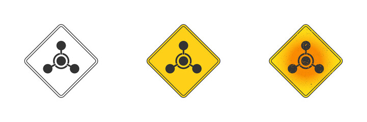 Chemical weapon warning icon. Vector illustration.