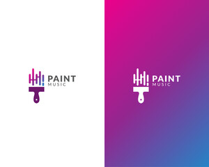 Wall Mural - Paint music logo template