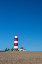 Red And White Lighthouse At Happisburgh, Norfolk,  England, United Kingdom