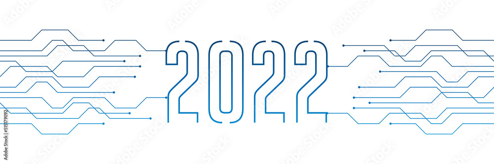 circuit board electronics digital technology banner 2022 blue Stock ...