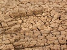 Arid Soil Texture, Dry Cracked Earth To Mud, Brown Dried Ground