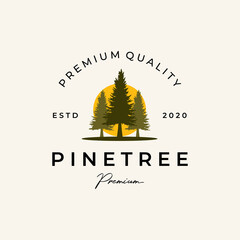 Wall Mural - pine trees logo vector illustration icon symbol background label template design