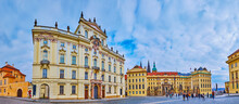 Archbishop's Palace And New Royal Palace In Castle Square, Prague, Czech Republic
