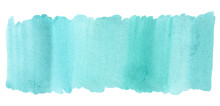 Watercolor Turquoise Splash Isolated On White Background.