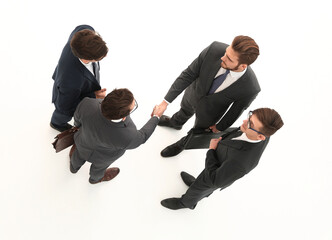 Fototapete - top view. business partners affirming the contract
