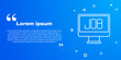 © Kostiantyn - White line Search job icon isolated on blue background. Recruitment or selection concept. Human resource and recruitment for business. Vector