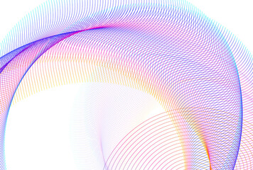 Wall Mural - Abstract spiral rainbow design element on white background of twist lines. Vector Illustration eps 10. Colourful waves with lines created using Blend Tool. Templates for multipurpose presentation