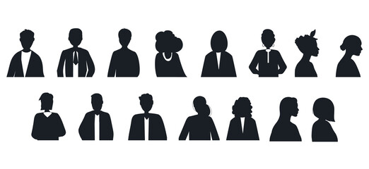 Poster - 
Portraits of women of Different Nationalities Vectors Silhouettes