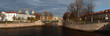 Autumn panorama of 'seven bridges' channels crossing (Semimostye), Saint Petersburg Part II
