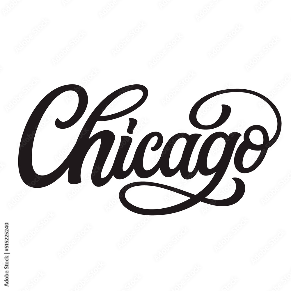 Chicago. Hand lettering text, vector typography for posters, cards ...