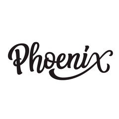 Wall Mural - Phoenix. Hand lettering text, vector typography for posters, cards, stickers