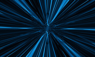3d illustartion of abstract blue technology speed concept
