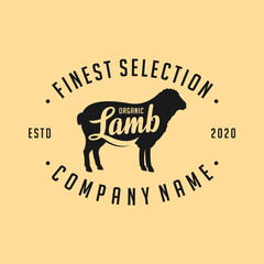 Wall Mural - lamb restaurant logo with hipster concept