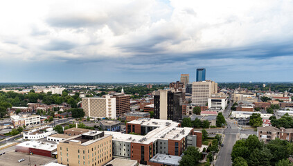 Wall Mural - Aerial view of Lexington, Kentucky downtown area. Tall financial district office buildings at the middle of the image.